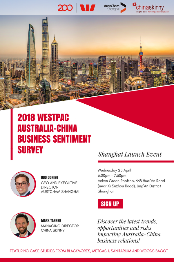 <p>Shanghai Launch Event Westpac Australia China Business Sentiment Survey 2018</p>