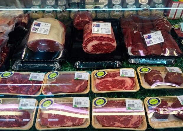 <p>Australian beef in Chinese supermarket</p>